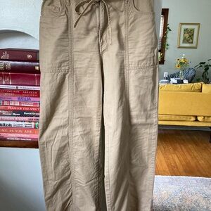 LOFT Khaki Wide-leg Pants with Front Seam